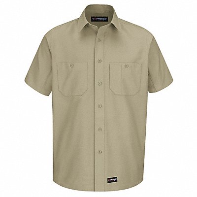 Short Sleeve Shirt Khaki Poly/Cotton XL