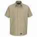 Short Sleeve Shirt Khaki Poly/Cotton XL