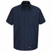 Short Sleeve Shirt Navy Poly/Cotton XLT