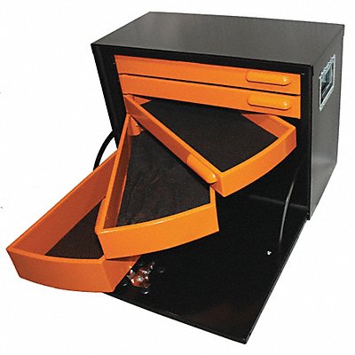 Five Drawer Road Box Orange/Black Steel