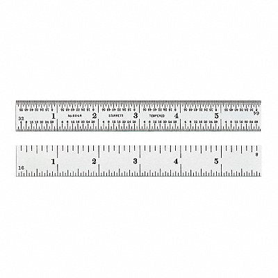 Ruler Spring-Tempered Steel 6 L x 3/4 W