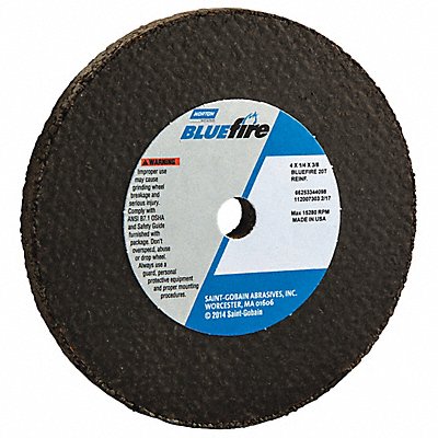 Grinding Wheel 4 in Dia ZA/AO 20 G Gray