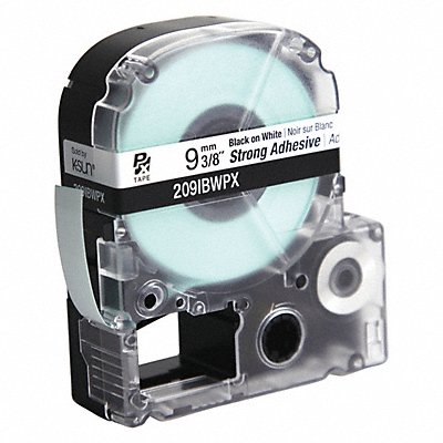 Label Tape Blk/White Strng Adhesive 3/8 