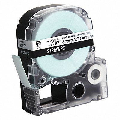 Label Tape Blk/Wht Strong Adhesive 1/2 