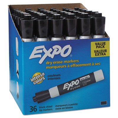 MARKER,EXPO,LOW CHISEL,BK