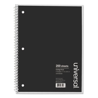 NOTEBOOK,5SUB,8.5X11,BLK