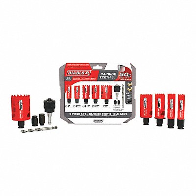 Carbide Gnrl Purpose Hole Saw Set 9 pcs.