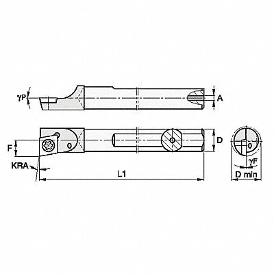 Indexable Boring Bar 0.2850 Carbide