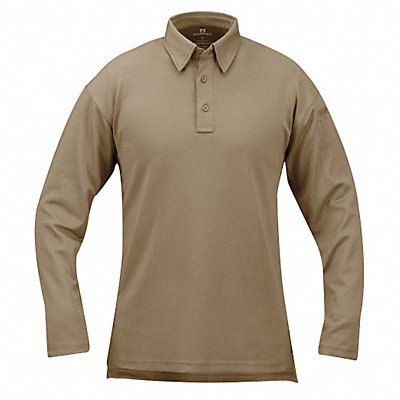 Tactical Polo 4XL Long Sleeve Silver Tan