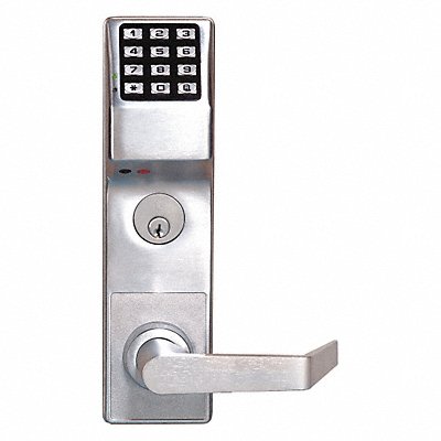 Electronic Lock Brushed Chrome 12 Button