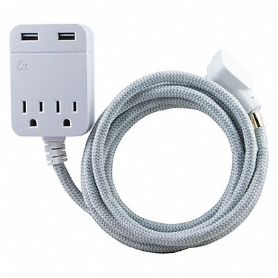 Extension Cord with USB Surge 2-Outlet