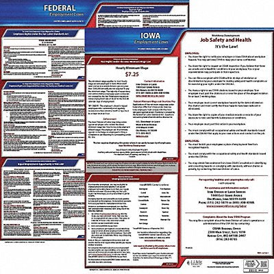 LaborLaw Poster Fed/STA IA ENG 20inH 1yr