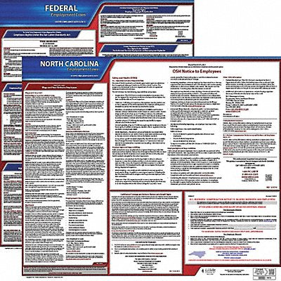 LaborLaw Poster Fed/STA NC ENG 20inH 1yr
