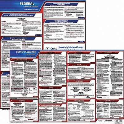 Labor Law Poster Kit DC Spanish 27 in W