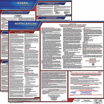 Labor Law Poster Fed/STA NC SP 20inH 3yr