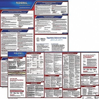 Labor Law Poster Kit NJ Spanish 43 in W
