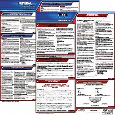 Labor Law Poster STA TX SP 26Wx20inH 1yr