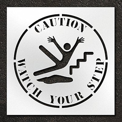 Stencil Caution Watch Your Step 42 in