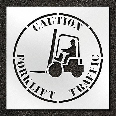 Stencil Caution Forklift Traffic 42 in