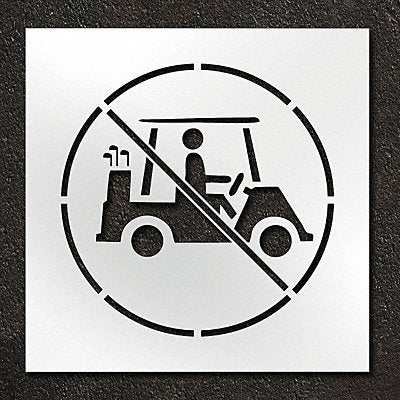 Golf Course Stencil No Carts Logo 24 in