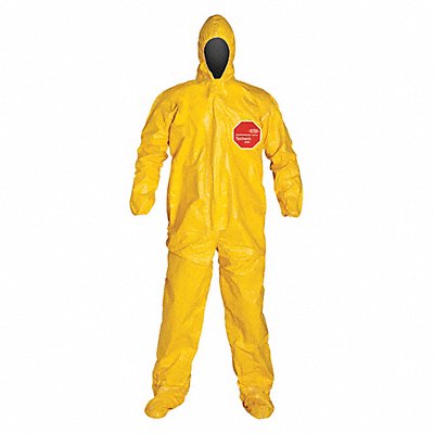 Hooded Coveralls L Ylw Tychem 2000 PK4