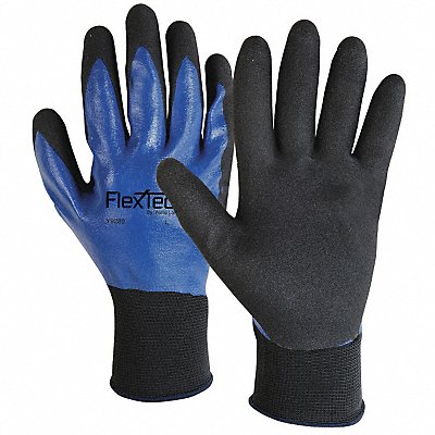 Coated Gloves Nitrile Black/Blue PR
