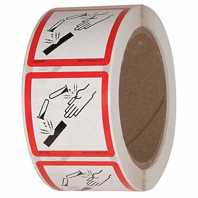 Safety Label 2 in W x 2 in H PK500