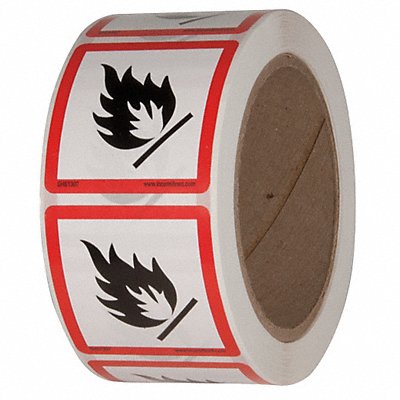 Safety Label 2 in W x 2 in H PK500