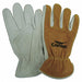 H6336 Leather Gloves Brown/White S PR