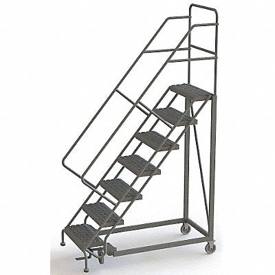 Rolling Ladder 7 Steps Serrated Tread