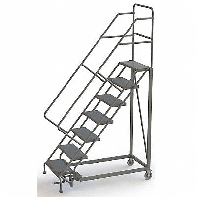 Rolling Ladder 7 Steps Perforated Tread