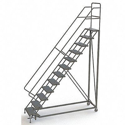 Rolling Ladder 12 Steps Perforated Tread