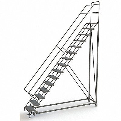 Rolling Ladder 15 Steps Perforated Tread