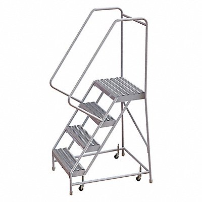 Rolling Ladder 4 Steps Serrated Tread