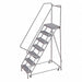 Rolling Ladder 7 Steps Serrated Tread