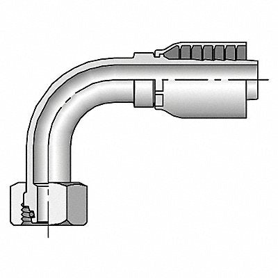 Crimp Fitting 90 Deg 1-1/4 ID FMetric