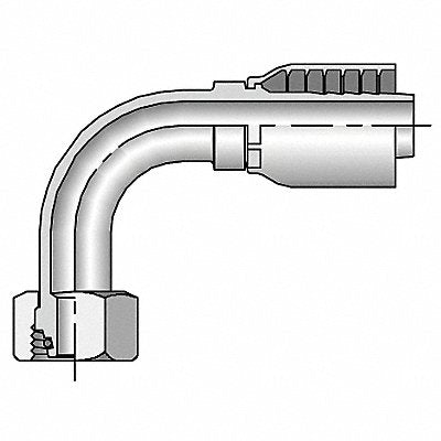 Crimp Fitting 90 Deg 3/4 I.D. F Metric