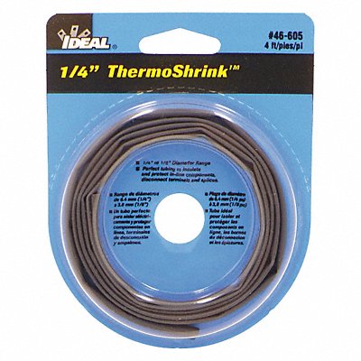 Shrink Tubing 4 ft Blk 0.268 in ID PK5