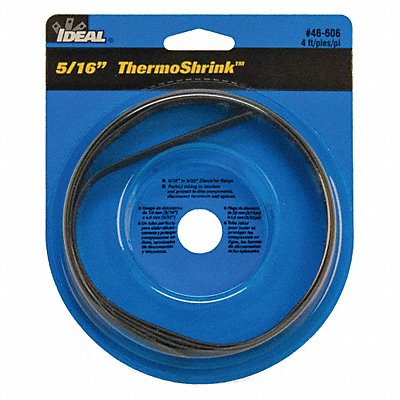 Shrink Tubing 4 ft Blk 0.346 in ID PK5