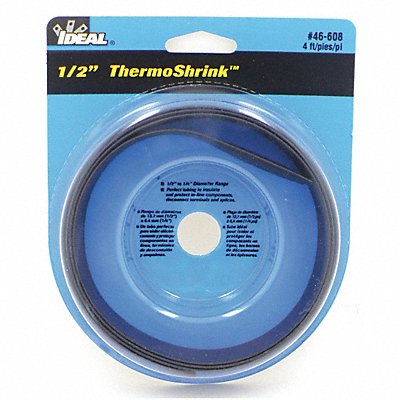 Shrink Tubing 4 ft Blk 0.539 in ID PK5