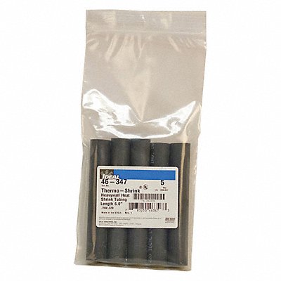 Shrink Tubing 6 in Blk 0.75 in ID PK5