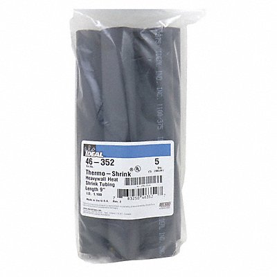 Shrink Tubing 9 in Blk 1.1 in ID PK5