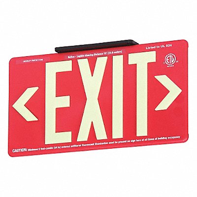 Exit Sign 8 5/8 in x 15 7/8 in Plastic