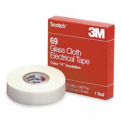 Elec Tape 66 ft Lx3/4 in W 7 mil White