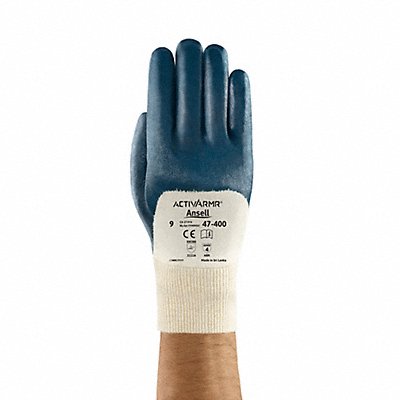 Coated Gloves 3/4 Dip Wh/Blue 10 PR