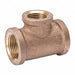 Reducing Tee Red Brass 3/4 x 3/4 x 1/2 