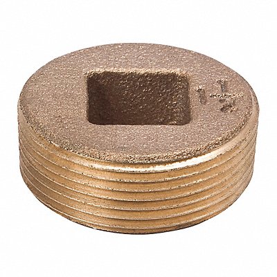 Square Head Plug Red Brass 3 in MNPT