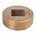 Square Head Plug Red Brass 3 in MNPT