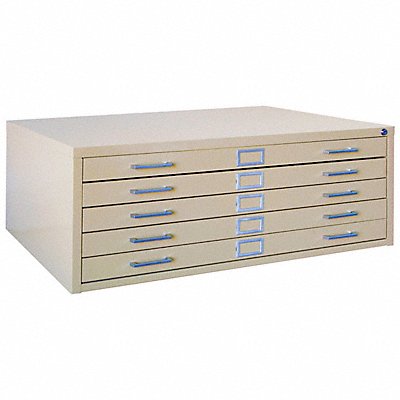 Cabinet Flat File 5 Drawer Putty