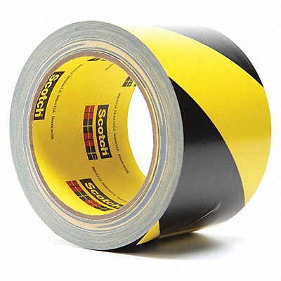 Floor Tape Blk/Ylw 3 inx108 ft Roll PK12